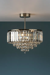 Laura Ashley Vienna 3 Light Flush Crystal Antique Brass